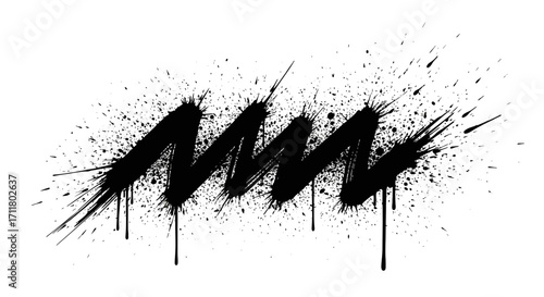 Dynamic black ink splatter abstract design element for vibrant graphic creation