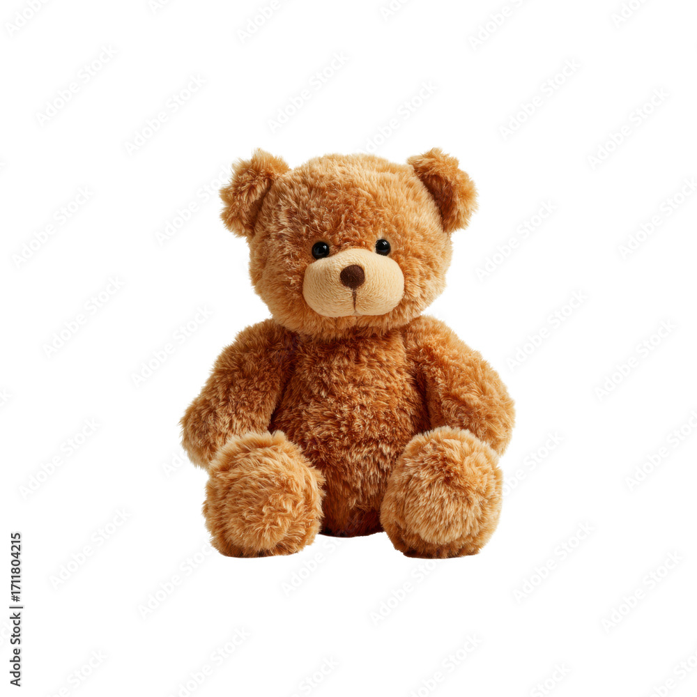 Obraz premium Adorable Brown Teddy Bear Sitting on Black Background