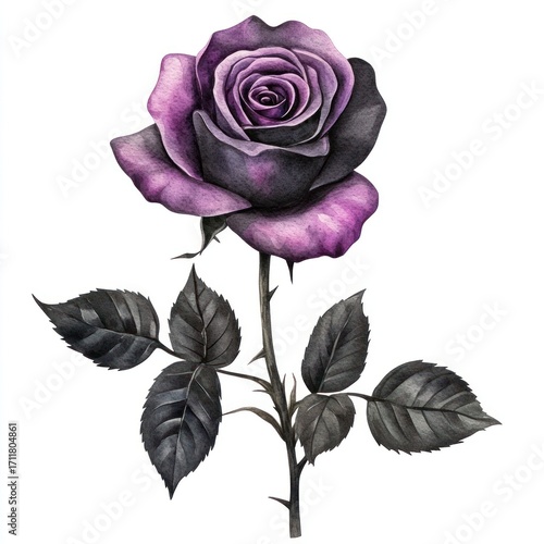 Rose art illustration watercolor.