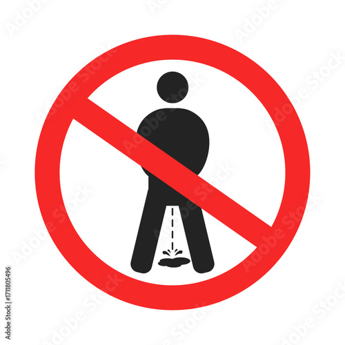 Isolated illustration of a sign prohibiting please do not urinating here. no urinating sign.