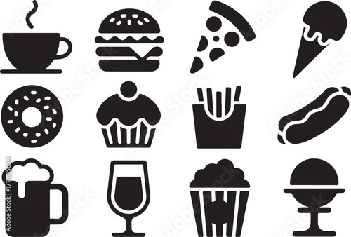 Delicious fast food icons for any project