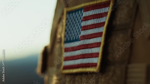 Patch Of The USA Flag Under The Intense Sunlight 