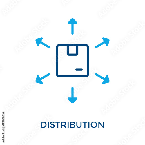 Distribution Icon Outline Color Style. Vector Illustration For Graphic Design
