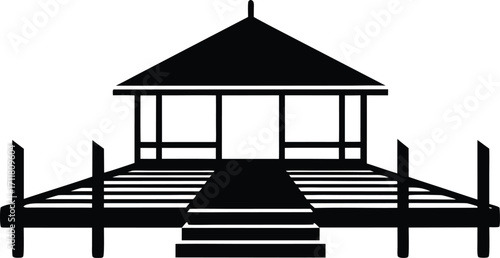  dock silhouette vector illustration