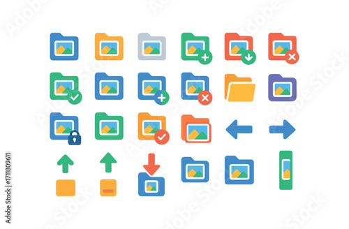 colorful flat vector icons Media Library (Basic) medialibrary icon medialibrary new medialibrary old medialibrary valid medialibrary invalid medialibrary active medialibrary inactive.