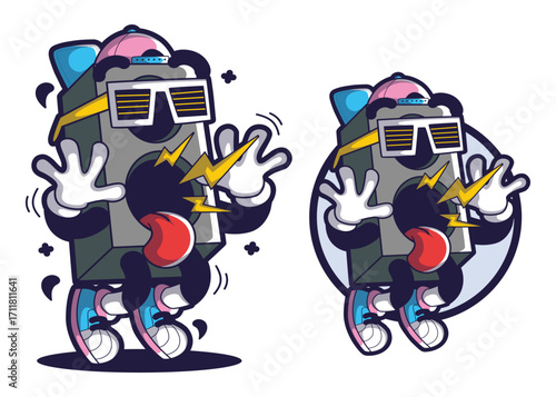 Speaker cartoon mascot illustration