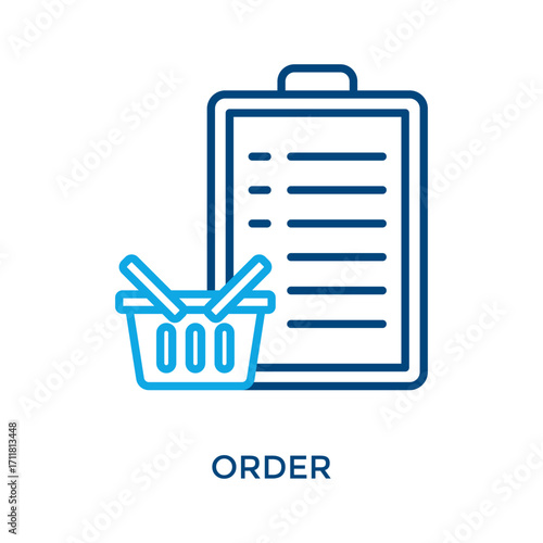 Order Icon Outline Color Style. Vector Illustration For Graphic Design