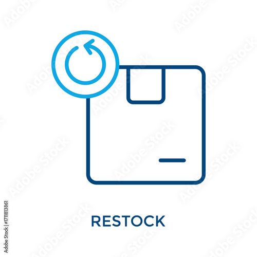 Restock Icon Outline Color Style. Vector Illustration For Graphic Design