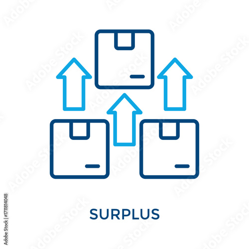 Surplus Icon Outline Color Style. Vector Illustration For Graphic Design