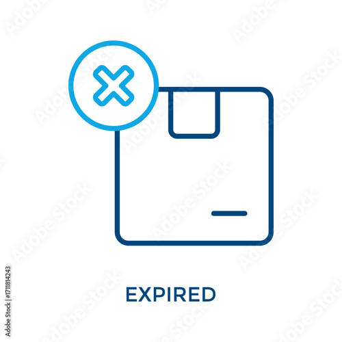 Expired Icon Outline Color Style. Vector Illustration For Graphic Design