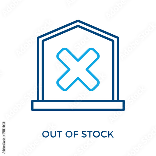 Out Of Stock Icon Outline Color Style. Vector Illustration For Graphic Design