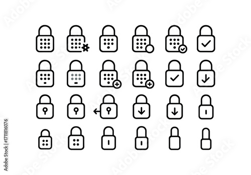 vector outline icons Digital Lock (Basic) digitallock icon digitallock new digitallock old digitallock valid digitallock invalid digitallock active digitallock inactive digitallock add.