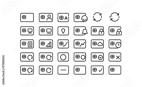 vector outline icons Smart Card (Advanced) smartcard smart2 smartcard ai smartcard auto smartcard manual smartcard synced smartcard unsynced smartcard monitor smartcard track smartcard.