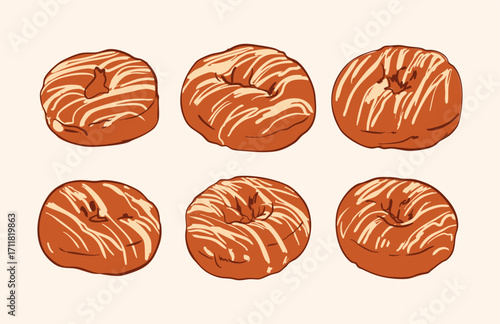 Pumpkin Bagels Illustration – Seasonal Autumn Bread