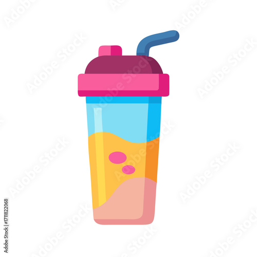 Protein Shake Bottle Colored Icon