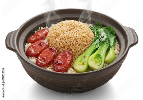 cantonese clay pot rice with chinese sausage