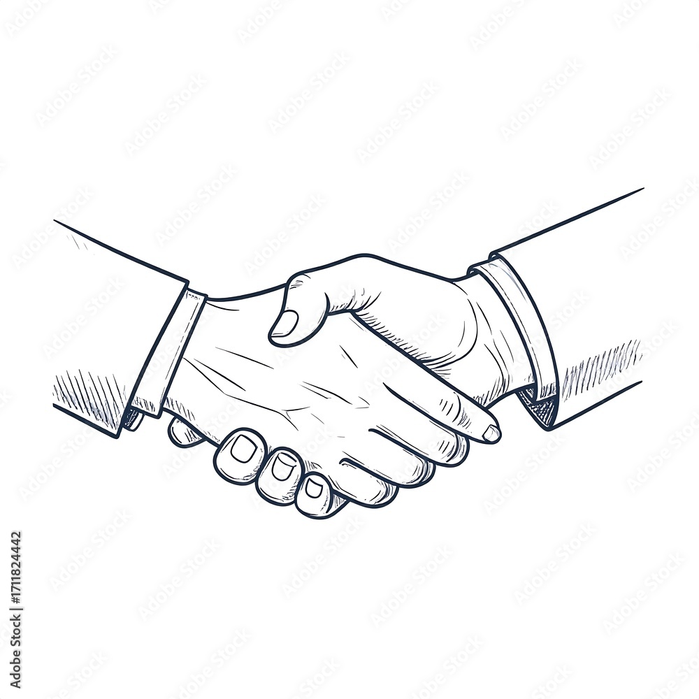 Fototapeta premium Business handshake illustration