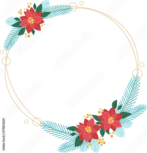 クリスマスリースのベクター素材イラスト