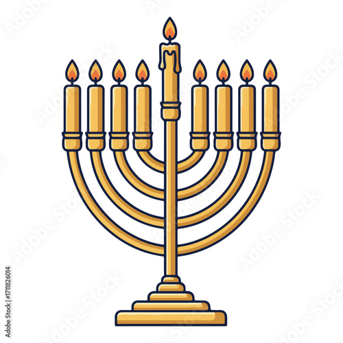 Vector illustration of a Hanukkah menorah candles