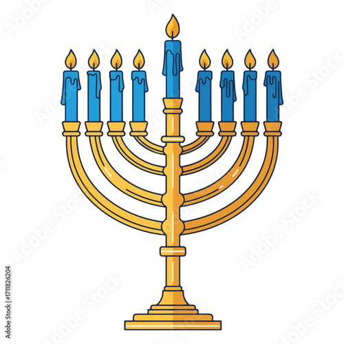 Vector illustration of a Hanukkah menorah candles