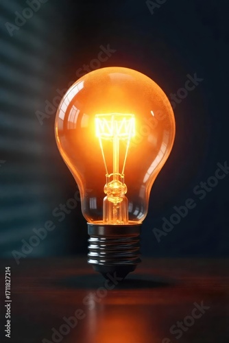 A soft, dreamy, out-of-focus image of a glowing lightbulb, radiating a warm, gentle light Perfect for concepts of ideas, inspiration, innovation, and creativity , future, bright idea, creativity