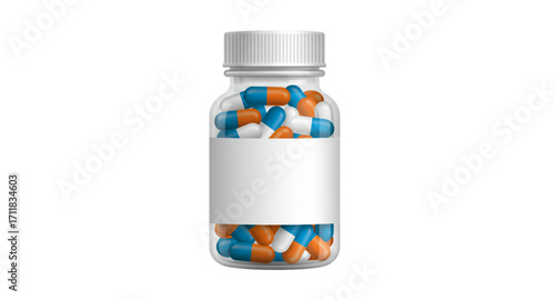 medicine bottle and pills