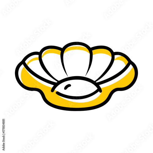 Stylized yellow brass knuckles graphic on a black background representing danger or aggression
