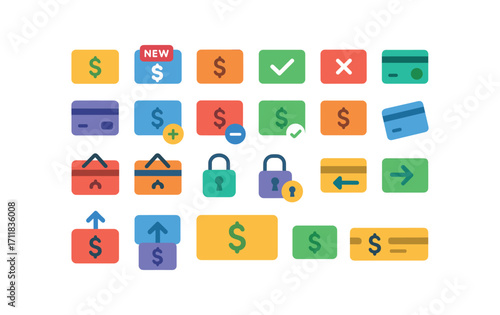 colorful flat vector icons Store Credit (Basic) storecredit icon storecredit new storecredit old storecredit valid storecredit invalid storecredit active storecredit inactive storecredit.