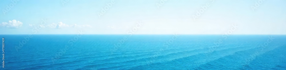 Obraz premium Vast, tranquil ocean stretching to the horizon, a serene seascape under a clear sky Perfect for travel, nature, and serenity themes , ocean view, expanse