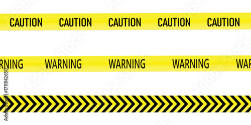 Yellow and Black Diagonal Safety Lines. Construction zones, and safety alerts. Caution yellow warning lines isolated on white background