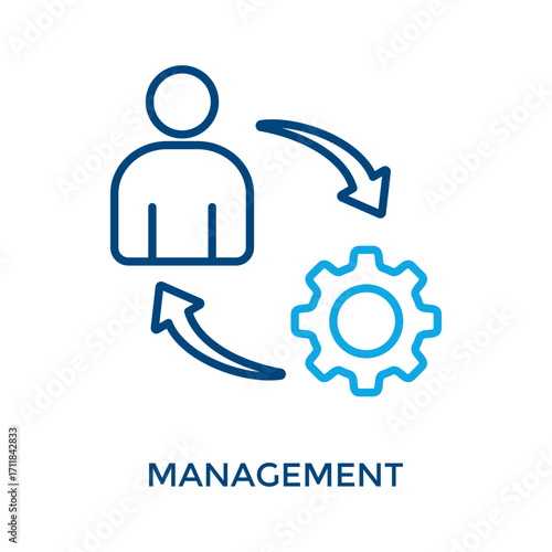 Management Icon Outline Color Style. Vector Illustration For Graphic Design