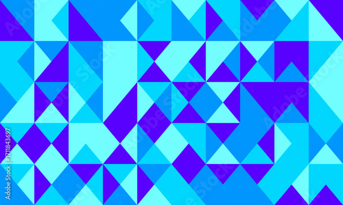 Vibrant abstract geometric background featuring a mosaic of teal and purple triangles. Ideal for modern designs, presentations, website banners, and techrelated projects.