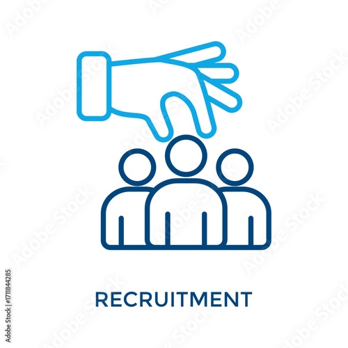 Recruitment Icon Outline Color Style. Vector Illustration For Graphic Design