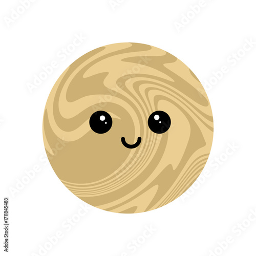 funny smile planet on vector illustration