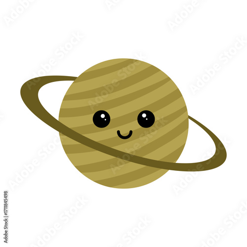 smiley ring planets on vector illustration
