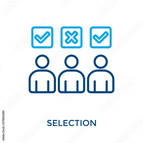Selection Icon Outline Color Style. Vector Illustration For Graphic Design