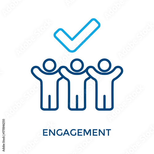 Engagement Icon Outline Color Style. Vector Illustration For Graphic Design