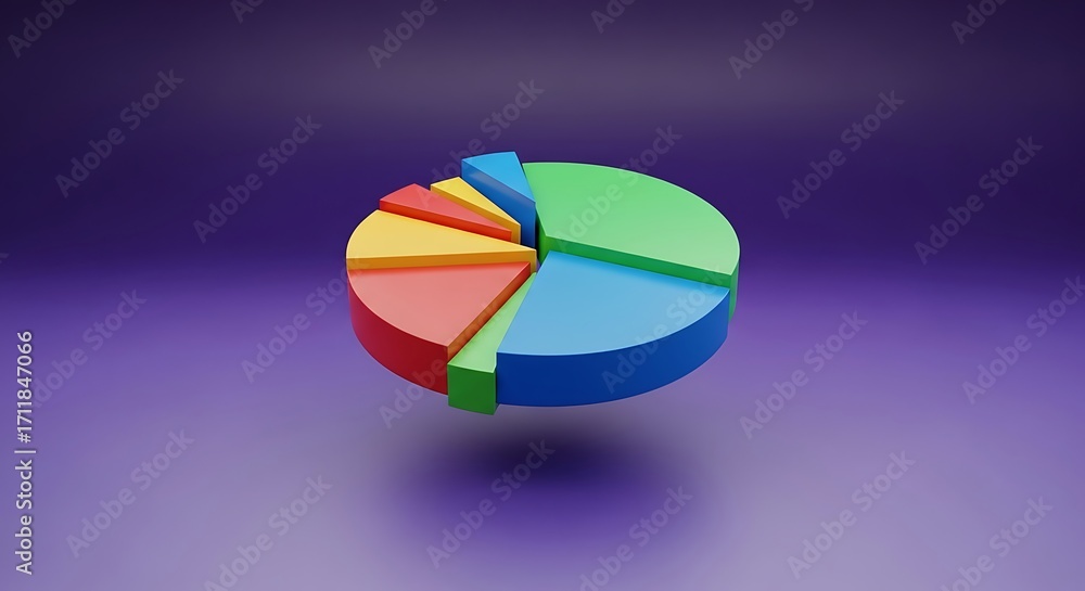 Fototapeta premium Colorful Pie Chart Graphic Design.