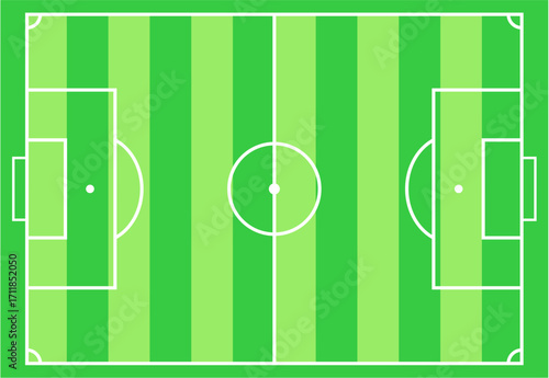 Top-Down View of a Soccer Field with Field Markings