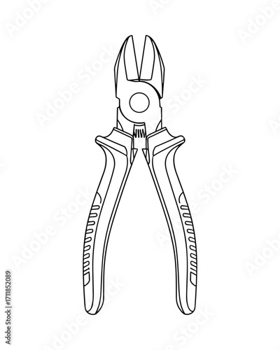 Strikingly detailed vector illustration of a sturdy wire cutter tool for various uses.