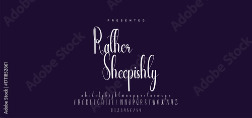 Hand drawn calligraphic vector font. Distress grunge texture. Modern script calligraphy type. ABC typography latin alphabet.