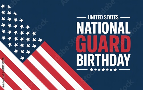 Celebrating national guard birthday with patriotic american flag design art
