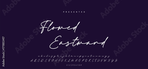 Hand drawn calligraphic vector font. Distress grunge texture. Modern script calligraphy type. ABC typography latin alphabet.