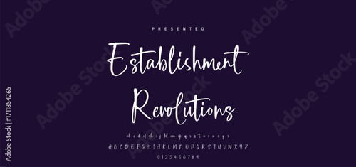 Hand drawn calligraphic vector font. Distress grunge texture. Modern script calligraphy type. ABC typography latin alphabet.