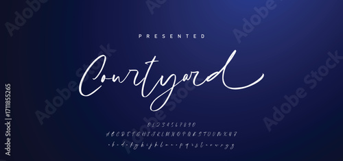 Hand drawn calligraphic vector font. Distress grunge texture. Modern script calligraphy type. ABC typography latin alphabet.