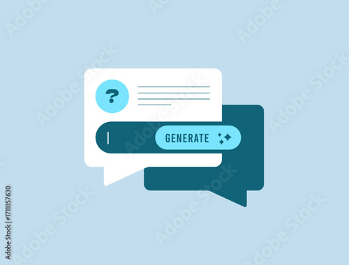 Chat powers mobile customer support with analytics on smartphone. Chatbot messaging and helpdesk service meet automation and global reach. Vector illustration for websites, apps and presentations