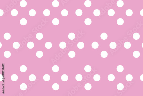Seamless colorful polka dot vector pattern, vintage retro wallpaper and cute background design.