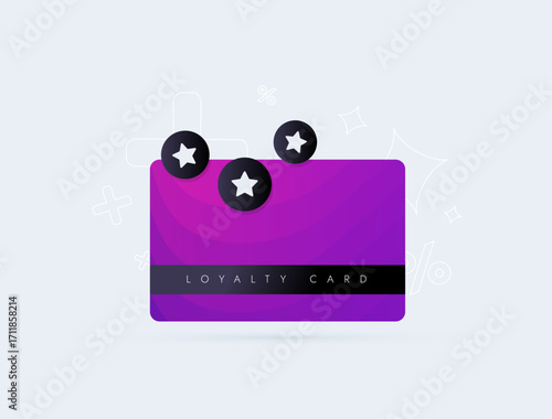 Loyalty program with digital rewards and customer loyalty cards driving repeat purchases and engagement in business marketing strategy, modern retention solution vector illustration