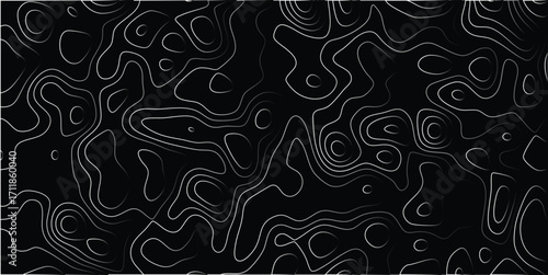 Abstract Topographic Contour Lines Pattern Black White Grayscale Gradient Flowing Organic Shapes Dynamic Swirls