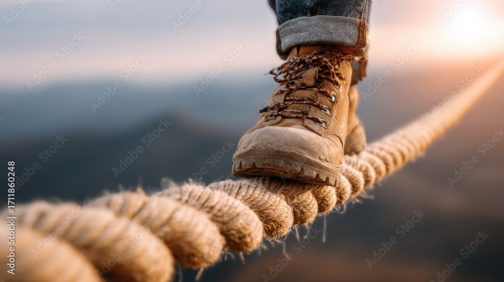 Obraz premium Moving past doubt reflects growth, as trust and purpose dissolve hesitation, unlocking confidence and the courage to move forward. 